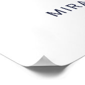 Nautical Navy Blue Anchor Wedding Welcome Sign Poster (Hoek)