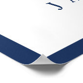 Nautical Navy Blue Anchor Wedding Welcome Sign Poster (Hoek)