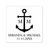 Nautical Navy Blue Anchor Wedding Zelfinktende Stempel (Design)