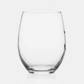 Nautical Navy Blue Anchor Wijnglas Zonder Voet (Rechts)