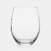 Nautical Navy Blue Anchor Wijnglas Zonder Voet (Links)