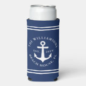 Nautical Navy Blue and White Anchor Beach House (Seltzer Voorkant)