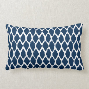 Nautical Navy Blue and White Ogee Patterned Kussen