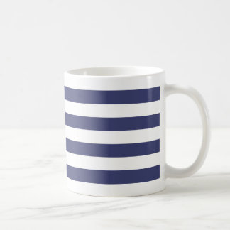 Nautical Navy Blue and White Stripes Koffiemok