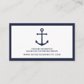 Nautical Navy Blue Anker Bruiloft Website Kaart (Voorkant)