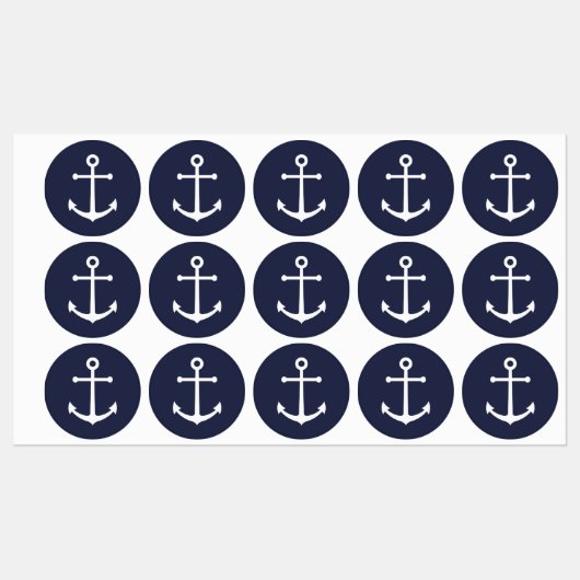 Nautical Navy Blue Anker Labels (Vel)