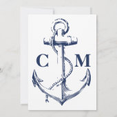 Nautical Navy Blue Anker Pensioen Kaart (Achterkant)