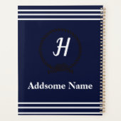 Nautical Navy Blue Beach kustmonogrammen Planner (Achterkant)