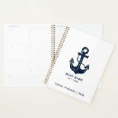 Nautical Navy Blue Boat Name Anchor (Devant avec enveloppe)