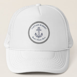 Nautical Navy Blue Boat Name Anchor Rope Trucke Trucker Pet