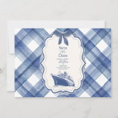 Nautical Navy Blue Cruise Wedding Save The Date (Voorkant)