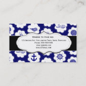 Nautical Navy Blue Double Sided Visitekaartjes (Achterkant)