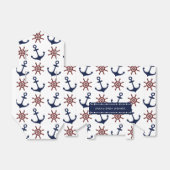Nautical Navy Blue en red Anchor rudder patroon Bedankdoosjes (Uitgevouwen)