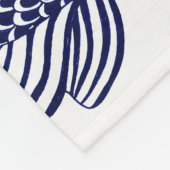 Nautical Navy Blue Fish Head | Gepersonaliseerd Fleece Deken (Hoek)