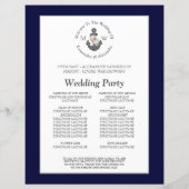 Nautical Navy Blue Floral Ancre Programme de maria (Dos)