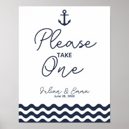 Nautical Navy Blue Gelieve één afdrukvoorkeur te k Poster