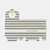 Nautical Navy Blue Gold Anchor Bedankdoosjes (Uitgevouwen)