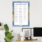 Nautical Navy Blue & Gold Seating Chart Poster (Thuiskantoor)