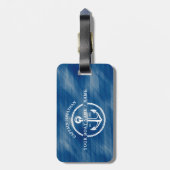 Nautical Navy Blue Kapitein Naam Bagagelabel (Achterkant verticaal)