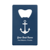 Nautical Navy Blue Nom personnalisé du bateau (Dos)