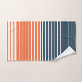 Nautical Navy Blue Oranje Stripes Bad Handdoek (Handdoek)