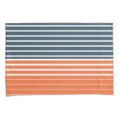 Nautical Navy Blue Oranje Stripes Kussensloop (Voorkant-Rechts)