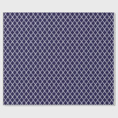 Nautical Navy Blue Quatrefoil Pattern Gift Wrap Cadeaupapier (Vlak)