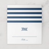 Nautical Navy Blue Rope Knot Stripes Wedding (Buitenkant ongevouwen)