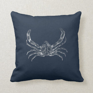 Nautical Navy Blue Starfish & Crab Kussen
