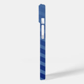 Nautical Navy Blue Stripe Waves Seahorse Case-Mate iPhone Case (Achterkant / Links)
