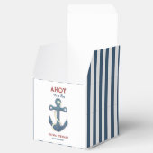Nautical navy blue stripes Baby shower Bedankdoosjes (Geopend)