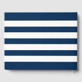 Nautical Navy Blue Stripes Wedding Monogram Gastenboek (Achterkant)