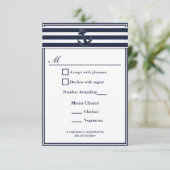 Nautical Navy Blue Swallows RSVP 2 Menu Choix (Debout devant)