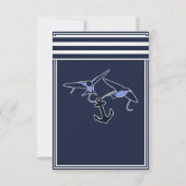 Nautical Navy Blue Swallows RSVP 2 Menu Choix (Dos)