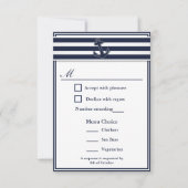 Nautical Navy Blue Swallows RSVP 3 Menu Choix (Devant)