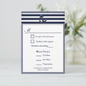 Nautical Navy Blue Swallows RSVP 3 Menu Choix (Debout devant)