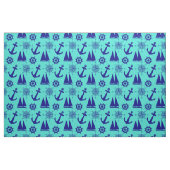 Nautical Navy Blue Turquoise Pattern Stof (Fat Quarter)