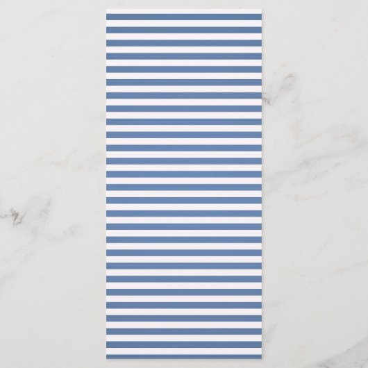Nautical Navy Blue Tying Knot Stripes Bruiloft Menu (Achterkant)
