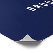 Nautical Navy Blue Wedding Reception Sign 22x28 Poster (Hoek)