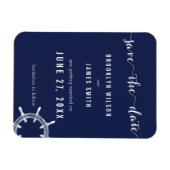 Nautical Navy Blue Wedding Save The Date Magnets (Horizontal)