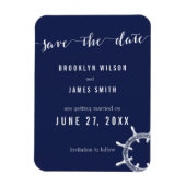 Nautical Navy Blue Wedding Save The Date Magnets (Vertical)