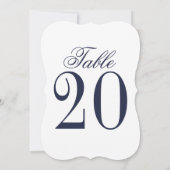 Nautical Navy Blue Wedding Table Number Kaart (Achterkant)