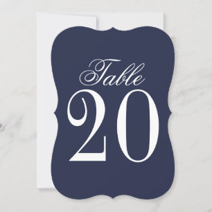Nautical Navy Blue Wedding Table Number Kaart