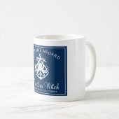 Nautical Navy Blue Welcome Aboard Name Coff Koffiemok (Voorkant rechts)