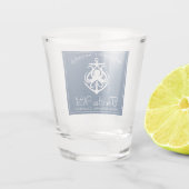 Nautical Navy Blue Welcome Aboard Name Shot G Shot Glas (Achterkant)