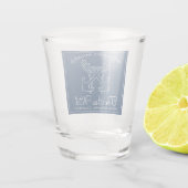 Nautical Navy Blue Welcome Aboard Name Shot Glas (Achterkant)