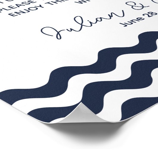 Nautical Navy Blue Welkom bij onze niet-aangeslote Poster (Hoek)