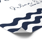 Nautical Navy Blue Welkom bij onze trouwafdruk Poster (Hoek)