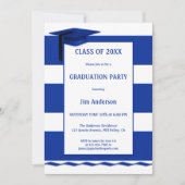 Nautical Navy Blue White Afstuderen Kaart (Voorkant)