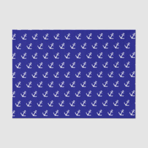 Nautical Navy Blue White Anchor Pattern Tissuepapier